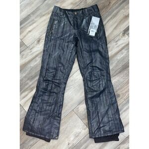 New Pulse Youth Size L (14-16) Black Shimmer Insulated Snowboard Pants